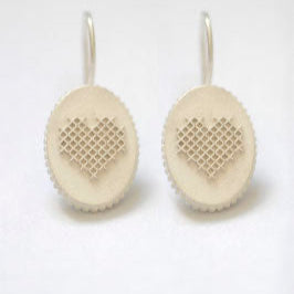 Hartjes oorbellen, zilver - Hester Zagt