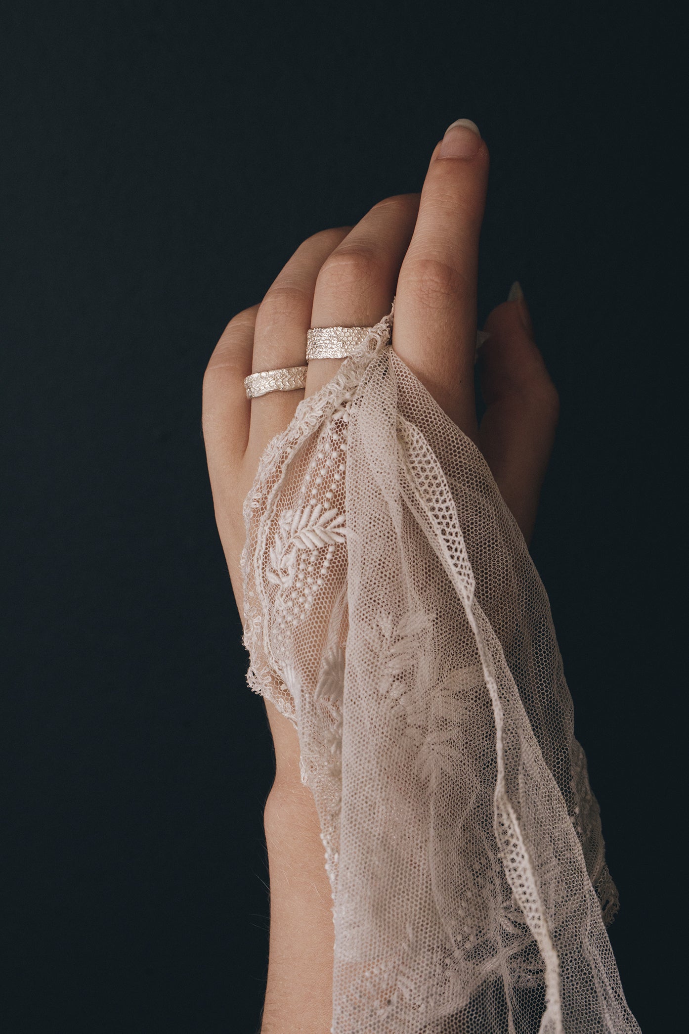 Zilveren ring, geinspireerd op kant, Hester Zagt X Rijksmuseum